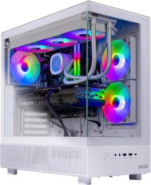 Skytech Gaming Azure 3 Desktop PC, Ryzen 7 9700X 3.8 GHz (5.5GHz), NVIDIA RTX 4060 8GB, 1TB NVMe SSD, 16GB DDR5 RAM 6000, 650W Gold PSU, 360mm ARGB AIO, Wi-Fi, Win 11