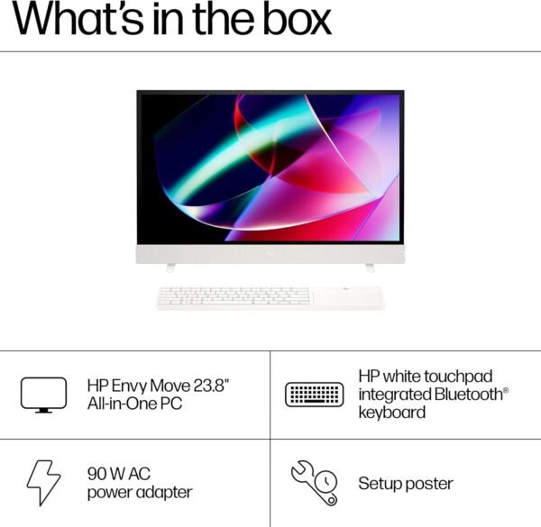 HP Envy Move 23.8 inch All-in-One PC, QHD Display, 13th Generation Intel Core i3-1315U, 8 GB RAM, 512 GB SSD, Intel UHD Graphics, Windows 11 Home, 24-cs0040 (2023)