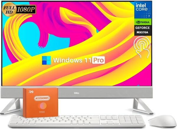 Dell Inspiron 7000 Series All-in-One Desktop, 27" FHD Touchscreen, Core Dell Inspiron 7000 Series All-in-One Desktop, 27" FHD Touchscreen, Core 7-150U Up to 5.4 GHz, GeForce MX570A, 64 GB RAM, 4 TB SSD, Wi-Fi 6E, Wireless KB & Mouse, Win 11 Pro + Office Lifetime License