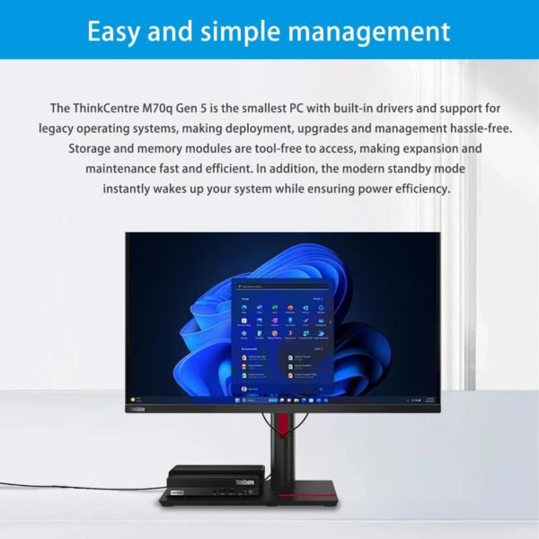 71nTVwauTeL._AC_SL1500_.jpg Lenovo ThinkCentre M70q Tiny Business Desktop, Intel 10-Core i5-14400T, 32GB DDR5, 1TB SSD, HDMI, DP, Wi-Fi 6E, Support 3-Monitor 4K, Wired KB & Mouse, Win 11 Pro, Bundle ADATA 64GB USB Flash Drive