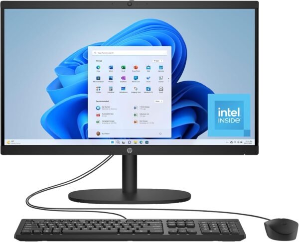 HP 21.45 inch All-in-One Desktop PC, FHD Display, Intel Processor HP 21.45 inch All-in-One Desktop PC, FHD Display, Intel Processor N100, 8 GB RAM, 256 GB SSD, Intel UHD Graphics, Windows 11 Home, Jet Black, 22-dg0220 (2025)