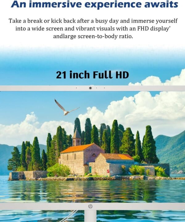 HP All-in-One Computer - 21.5'' FHD Anti-Glare Display, Home Desktop PC, Win 11 Pro, Wired KB & Mouse, Wi-Fi 6, Bluetooth, Intel Celeron J4025, HD Webcam (32GB RAM | 1TB SSD)