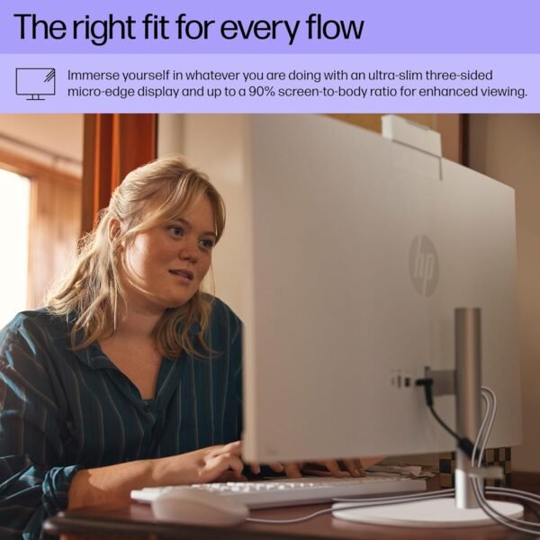 71ss3Z3NsIL._AC_SL1500_.jpg HP 27 inch All-in-One Desktop PC, FHD Display, AMD Ryzen 7 7730U, 32 GB RAM, 1 TB SSD, AMD Radeon Graphics, Windows 11 Home, 27-cr0012 (2024)