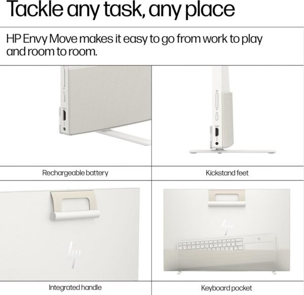 HP Envy Move 23.8 inch All-in-One PC, QHD Display, 13th Generation Intel Core i3-1315U, 8 GB RAM, 512 GB SSD, Intel UHD Graphics, Windows 11 Home, 24-cs0040 (2023)