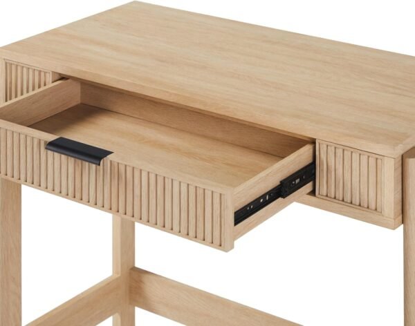 71ut3xVmwkL._AC_SL1500_.jpg WALKER EDISON Transitional Style Furniture, Reeded Detail, Lift-Top Desk with Drawer and Storage Cubby, Sitting to Standing Desk, Soft Self-Close Desktop, 38”W x 16.75”D x 30”H, Coastal Oak