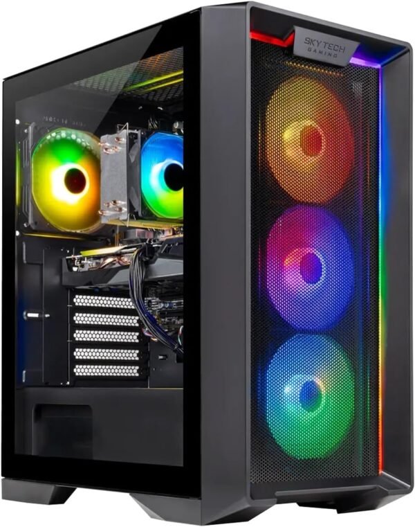 Skytech Gaming Nebula Desktop PC, Ryzen 7 7700 3.8 GHz Skytech Gaming Nebula Desktop PC, Ryzen 7 7700 3.8 GHz (5.3GHz), NVIDIA RTX 5060, 1TB NVMe SSD, 16GB DDR5 RAM 6000, 650W Gold PSU, Wi-Fi, Win 11