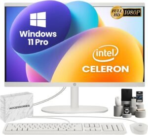 HP 2025 All-in-One Desktop Computer - 21.5" FHD Anti-Glare Display, HP 2025 All-in-One Desktop Computer - 21.5" FHD Anti-Glare Display, Intel Celeron J4025, 32GB RAM, 1TB SSD, Wired KB & Mouse, Wi-Fi 6, for Students & Business, Windows 11 Pro, w/Accessories