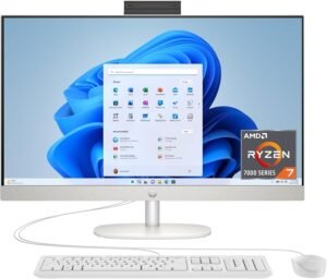 HP 27 inch All-in-One Desktop PC, FHD Display, AMD Ryzen HP 27 inch All-in-One Desktop PC, FHD Display, AMD Ryzen 7 7730U, 32 GB RAM, 1 TB SSD, AMD Radeon Graphics, Windows 11 Home, 27-cr0012 (2024)