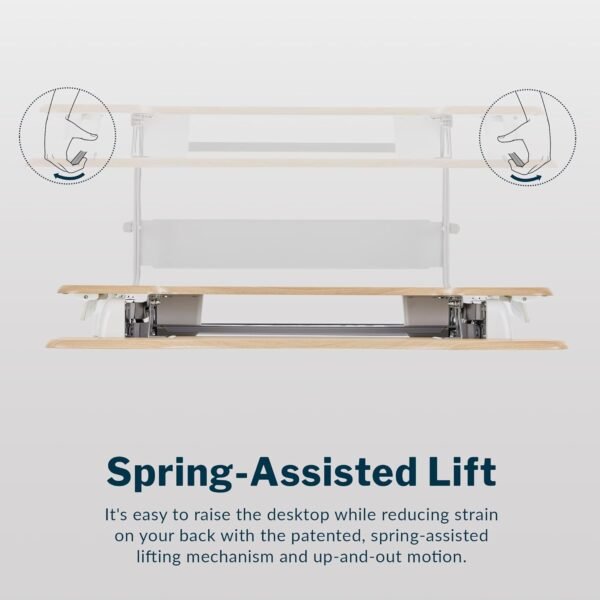 Vari VariDesk Pro Plus 36 Standing Desk Converter – 11 Height Settings + Spring Lift, 2 Tier Design, Keyboard Tray, Fits Desktops 36” Wide x 26.5" Deep – Delivers Fully Assembled (Light Wood)