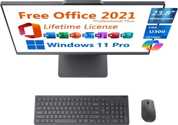 71zlSObclL._AC_SL1500_.jpg Lenovo All-in-One AIO Desktop, 23.8" FHD, Free Microsoft Office, Copilot AI Chat, 13th Gen Intel 5-Core U300 4.4GHz, 16GB DDR5, 1TB SSD, Ethernet, USB-C, WiFi-6, Wireless KB&Mouse, Windows 11 Pro