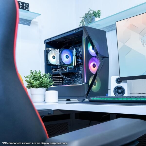 811nNP7Ih2L._AC_SL1500_.jpg iBUYPOWER Slate MESH Gaming PC Desktop Computer Intel Core i7 14700F CPU, NVIDIA GeForce RTX 5070 12GB GPU, 32GB DDR5 RGB 5200MHz RAM, 1TB NVMe SSD, Windows 11 Home, Keyboard and Mouse - SMI7N5701
