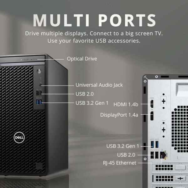 Dell OptiPlex 3000 Tower Business Desktop, Intel i5-12500 Processor, 64GB RAM, 2TB PCIe SSD, Ethernet, WiFi Adapter, KB& Mouse, DVDRW, Windows 11 Pro, Black