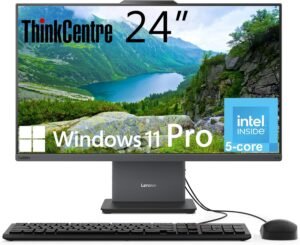 Lenovo ThinkCentre All-in-One Desktop Computer, 24" FHD IPS Display, 5-core Lenovo ThinkCentre All-in-One Desktop Computer, 24" FHD IPS Display, 5-core Intel U300 Processor, 16GB DDR5, 256GB SSD, Wi-Fi 6, USB-C, HDMI in&Out, Wired KB&Mouse, Windows 11 Pro