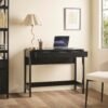 81EMKvRSQuL._AC_SL1500_.jpg Walker Edison Transitional Office Design, Reeded Drawer Front Detail, Writing Desk with Drawer, Spacious Desktop, Complementary in Living Spaces, 38”W x 16.75”D x 30”H, Black