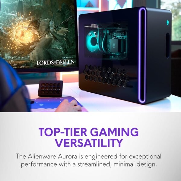 Alienware Aurora Gaming Desktop ACT1250 - Intel Core Ultra 9 285 Processor, Liquid Cooled, NVIDIA GeForce RTX 5080, 32GB DDR5 RAM, 1TB SSD, 1000W Platinum Rated PSU, Win 11 Home - Clear Panel
