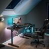 81I0glv5DQL._AC_SL1500_.jpg EUREKA ERGONOMIC RGB LED Gaming Desk, Music Sync Lights Up Tempered Glass Desktop, 43" GTG I43 Home Office Computer Table W Controller Rack 4 USB Charging Ports, APP Control