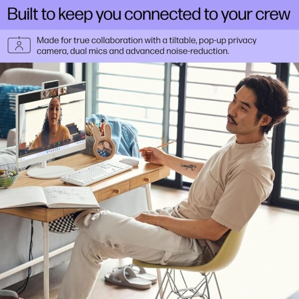 81UdLyn4GgL._AC_SL1500_.jpg HP 23.8 inch All-in-One Desktop PC, FHD Display, AMD Athlon Silver 7120U, 8 GB RAM, 256 GB SSD, AMD Radeon Graphics, Windows 11 Home, 24-cr0110 (2023)