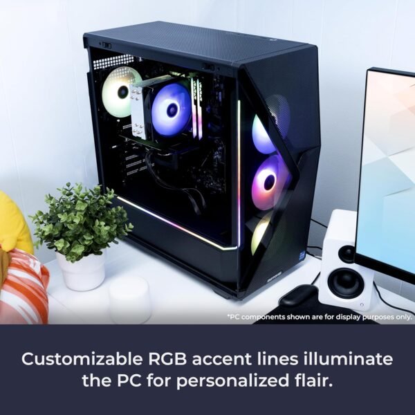 81XYyHB1lEL._AC_SL1500_.jpg iBUYPOWER Slate MESH Gaming PC Desktop Computer Intel Core i7 14700F CPU, NVIDIA GeForce RTX 5070 12GB GPU, 32GB DDR5 RGB 5200MHz RAM, 1TB NVMe SSD, Windows 11 Home, Keyboard and Mouse - SMI7N5701