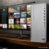 HP Pavilion Desktop, AMD Ryzen 5 5600G, 16GB RAM,1TB PCIe SSD, 1TB HDD, USB Type-C, HDMI, VGA, Bluetooth, Wi-Fi, Windows 11 Home, Silver