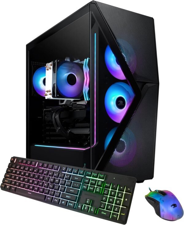 iBUYPOWER Slate MESH Gaming PC Desktop Computer Intel Core i7 iBUYPOWER Slate MESH Gaming PC Desktop Computer Intel Core i7 14700F CPU, NVIDIA GeForce RTX 5070 12GB GPU, 32GB DDR5 RGB 5200MHz RAM, 1TB NVMe SSD, Windows 11 Home, Keyboard and Mouse - SMI7N5701