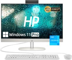 HP 23.8" FHD IPS All-in-One Desktop PC, Intel Core i5-1334U HP 23.8" FHD IPS All-in-One Desktop PC, Intel Core i5-1334U Processor, 16 GB DDR4 RAM, 512 GB SSD, DisplayPort HDMI, Keyboard & Mouse, WiFi, Windows 11 Pro, USB Type C, White
