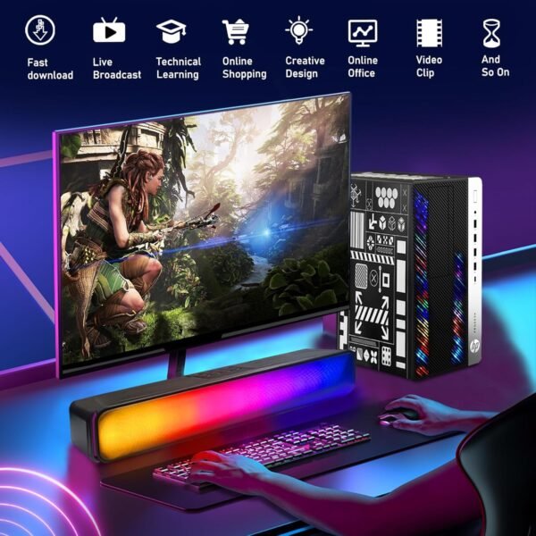 HP RGB Gaming Desktop Computer, Intel Quad Core I5-6500 up to 3.6GHz, GeForce GT 1030 2G GDDR5, 32GB DDR4, 512G SSD + 3T HDD, RGB Keyboard & Mouse, 600M WiFi & Bluetooth 5.0, Win 10 Pro (Renewed)