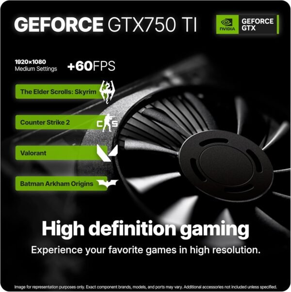 SAAV X1 Prebuilt Gaming PC Desktop with i5 3.4GHz CPU, 16GB RAM, GEFORCE GTX 750 GDDR5 GPU, 512GB NVME, WiFi 6, Bluetooth, Win 10, Mouse Keyboard, PC Gaming Computer Desktop, 1-Year Warranty