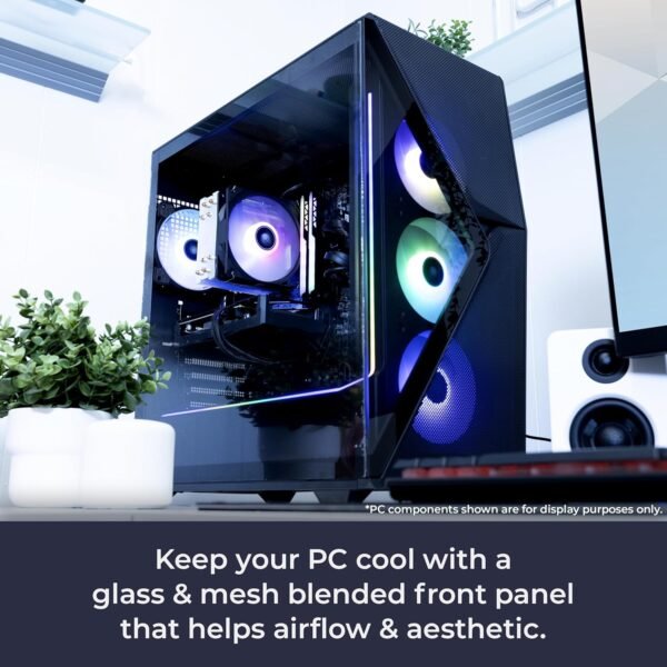 81f7e3hEErL._AC_SL1500_.jpg iBUYPOWER Slate MESH Gaming PC Desktop Computer Intel Core i7 14700F CPU, NVIDIA GeForce RTX 5070 12GB GPU, 32GB DDR5 RGB 5200MHz RAM, 1TB NVMe SSD, Windows 11 Home, Keyboard and Mouse - SMI7N5701