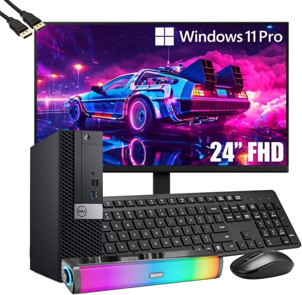 Dell OptiPlex 7050 SFF Desktop Computer PC with New 24" Dell OptiPlex 7050 SFF Desktop Computer PC with New 24" FHD Monitor, Intel Core i5-6500, 16 GB RAM, 512 GB SSD, Speaker, Keyboard & Mouse, Windows 11 Pro (Renewed)