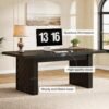 Tribesigns 70.9-Inch Wood Executive Desk, Large Office Desk Workstation with Spacious Desktop, Computer Table Conference Table for Office Black