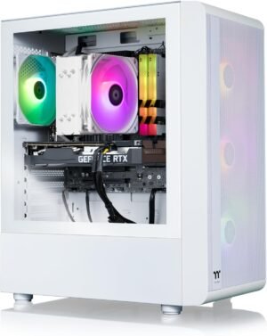 Thermaltake LCGS Quartz i1460 Gaming Desktop (Intel Core™ i5-14400F, ToughRam Thermaltake LCGS Quartz i1460 Gaming Desktop (Intel Core™ i5-14400F, ToughRam DDR4 3600Mhz 16GB RGB Memory, NVIDIA GeForce® RTX 5060, 1TB NVMe M.2, WiFi, Windows 11) S2QT-B760-560-LCS