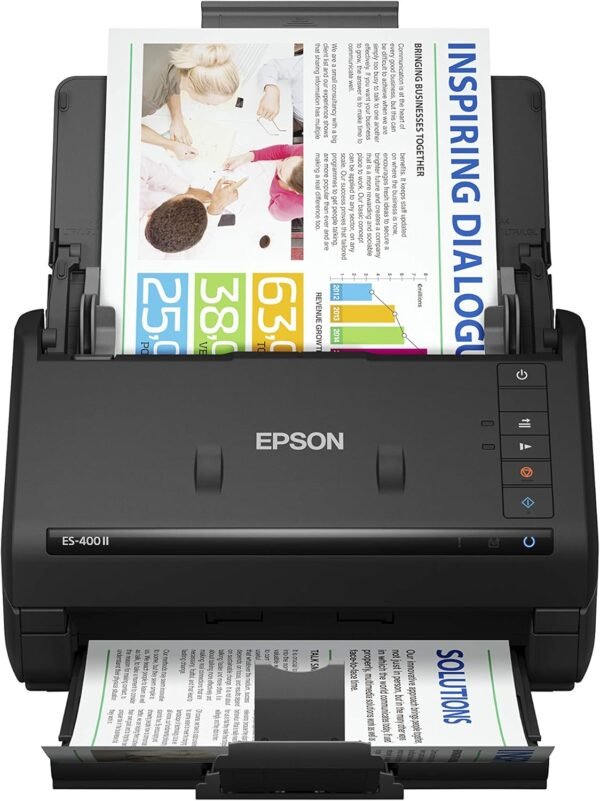 Epson Workforce ES-400 II Color Duplex Desktop Document Scanner for Epson Workforce ES-400 II Color Duplex Desktop Document Scanner for PC and Mac, with Auto Document Feeder (ADF) and Image Adjustment Tools, ES-400 II