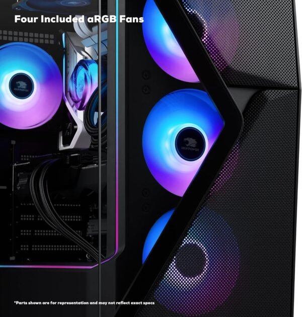 81sXEkzERML._AC_SL1500_.jpg iBUYPOWER Slate MESH Gaming PC Desktop Computer Intel Core i7 14700F CPU, NVIDIA GeForce RTX 5070 12GB GPU, 32GB DDR5 RGB 5200MHz RAM, 1TB NVMe SSD, Windows 11 Home, Keyboard and Mouse - SMI7N5701