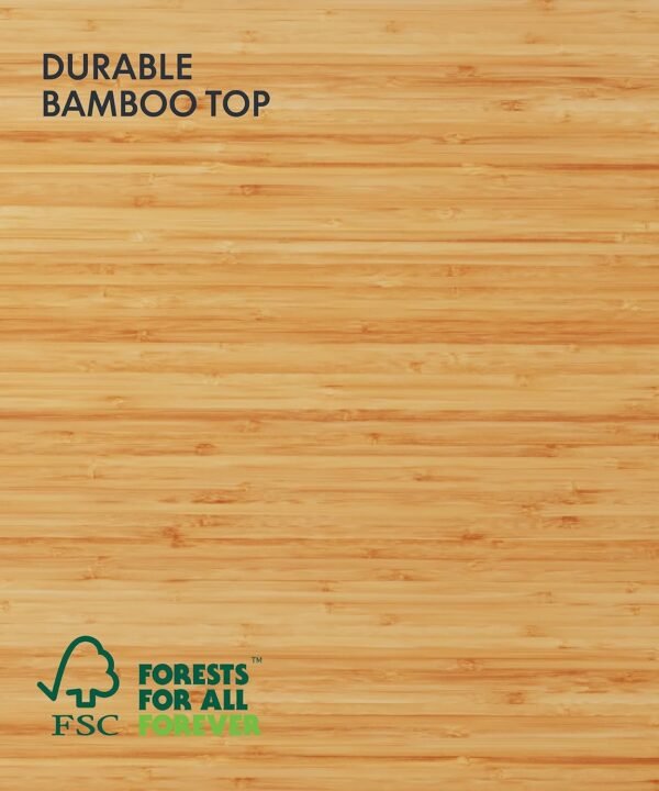 81zJV4YE85L._AC_SL1500_.jpg FLEXISPOT E6 Essential Bamboo 3 Stages Dual Motor 72x30 Inch Electric Height Adjustable Standing Whole-Piece Board Desk Sit Stand Up Desk (White Frame + Bamboo Desktop)