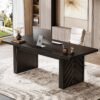 Tribesigns 70.9-Inch Wood Executive Desk, Large Office Desk Workstation with Spacious Desktop, Computer Table Conference Table for Office Black