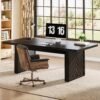 Tribesigns 70.9-Inch Wood Executive Desk, Large Office Desk Workstation with Spacious Desktop, Computer Table Conference Table for Office Black