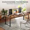Huuger 63 x 24 inch Desk with Power Outlets & USB-C, Deeper & Thicker Desktop, Robust Metal Tubes, Computer Desk, Heavy Duty Office Desk, Work Gaming Desk, for Home Office, Rustic Brown