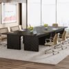 Tribesigns 70.9-Inch Wood Executive Desk, Large Office Desk Workstation with Spacious Desktop, Computer Table Conference Table for Office Black