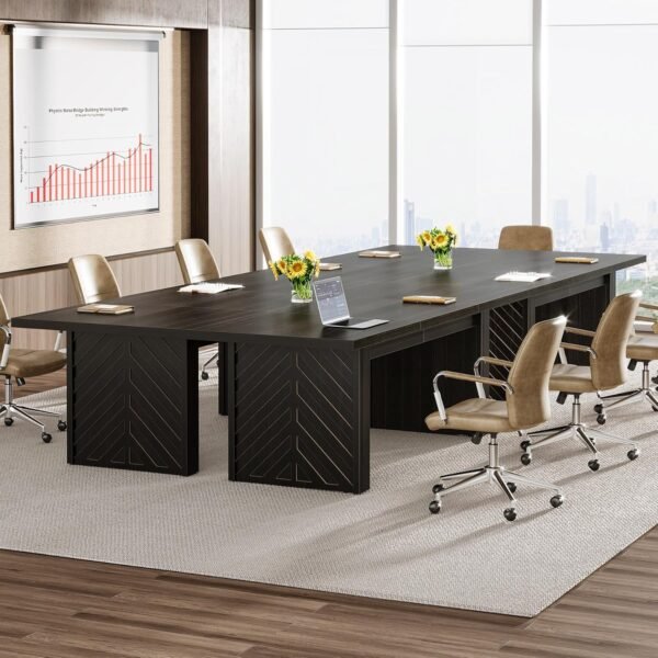 Tribesigns 70.9-Inch Wood Executive Desk, Large Office Desk Workstation with Spacious Desktop, Computer Table Conference Table for Office Black