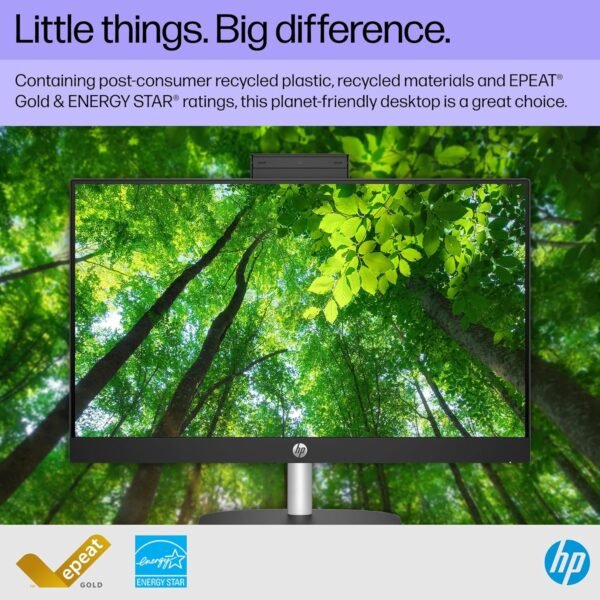 HP 24 inch All-in-One Desktop PC, FHD Display, Intel Core i5-1334U, 8 GB RAM, 256 GB SSD, Intel UHD Graphics, Windows 11 Home, Jet Black, 24-cr0320 (2024)