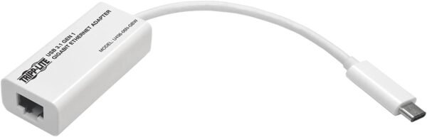 Tripp Lite USB-C to Gigabit Ethernet NIC Network Adapter 10/100/1000 Mbps White