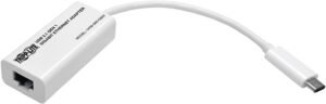 Tripp Lite USB-C to Gigabit Ethernet NIC Network Adapter 10/100/1000 Tripp Lite USB-C to Gigabit Ethernet NIC Network Adapter 10/100/1000 Mbps White