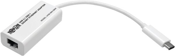 Tripp Lite USB-C to Gigabit Ethernet NIC Network Adapter 10/100/1000 Mbps White