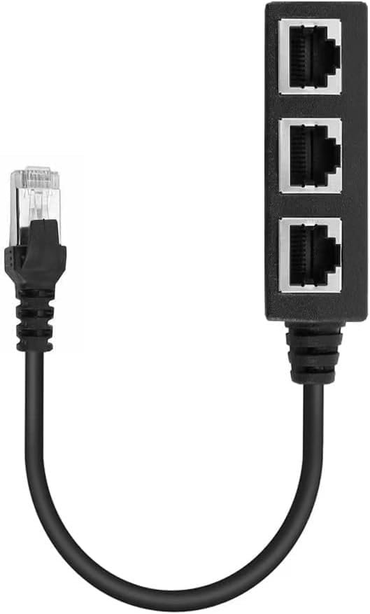 41okE1hwq1L.jpg RJ45 LAN Ethernet Network Distributor Splitter 1 Male to 3 Female Socket Port Adapter Cable Extender Cable Compatible with Cat5 Cat5e Cat6 Cat7