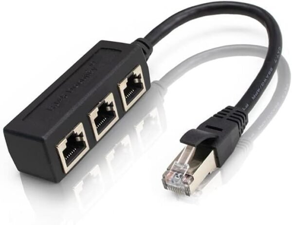 RJ45 LAN Ethernet Network Distributor Splitter 1 Male to 3 RJ45 LAN Ethernet Network Distributor Splitter 1 Male to 3 Female Socket Port Adapter Cable Extender Cable Compatible with Cat5 Cat5e Cat6 Cat7