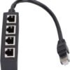 RJ45 Cable Adapter 1 Male to 4 Female Ethernet, PCB RJ45 Cable Adapter 1 Male to 4 Female Ethernet, PCB Board is Embedded in Conductive Circuit Splitter Ethernet All Networks Homes Offices Broadband Connections Female