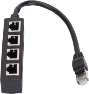 RJ45 Cable Adapter 1 Male to 4 Female Ethernet, PCB RJ45 Cable Adapter 1 Male to 4 Female Ethernet, PCB Board is Embedded in Conductive Circuit Splitter Ethernet All Networks Homes Offices Broadband Connections Female