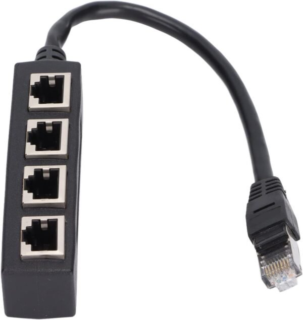 RJ45 Cable Adapter 1 Male to 4 Female Ethernet, PCB RJ45 Cable Adapter 1 Male to 4 Female Ethernet, PCB Board is Embedded in Conductive Circuit Splitter Ethernet All Networks Homes Offices Broadband Connections Female
