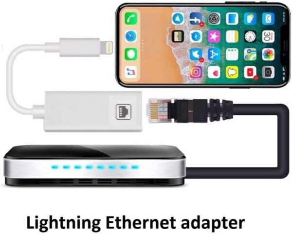 [Apple MFi Certified] Lightning to Ethernet Adapter,RJ45 Ethernet LAN Network Adapter Cable with 8 Pin Connector Compatible with iPhone 13/12/11/XS/XR/X/8/7/iPad/iPod, Plug and Play, Supports 100Mbps