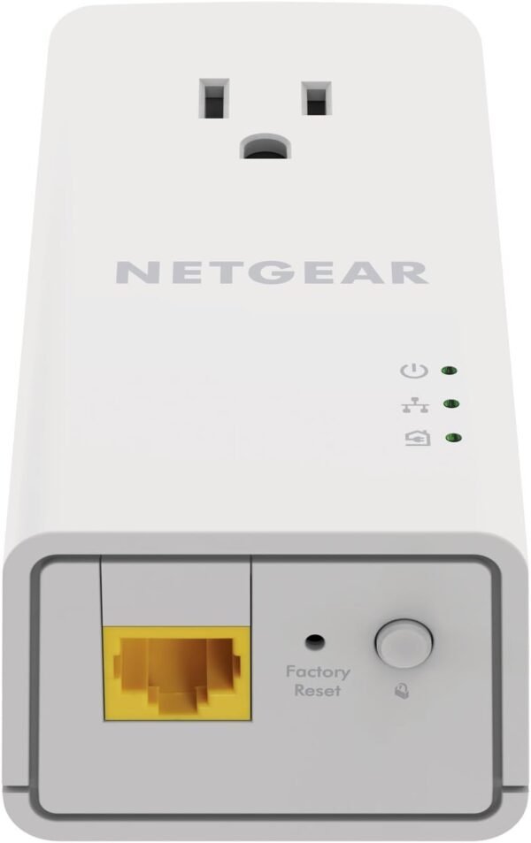 51IHhdh80jL._AC_SL1350_.jpg NETGEAR Powerline Adapter Kit, 1200 Mbps Wall-Plug, 1.2 Gigabit Ethernet Ports with Passthrough + Extra Outlet (PLP1200-100PAS)